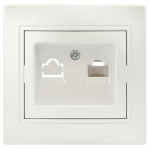 1-303-06  Розетка Intro Plano 1-303-06 информационная RJ45 IP20 СУ перламутр