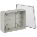 KORvpk-240-195-90  Распаячная коробка ЭРА KORvpk-240-195-90 ОП серая 240х195х90мм прозрачная крышка 
