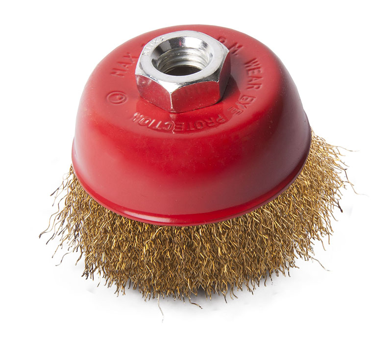 2302022 Щетка-крацовка чашечная, для УШМ, латун. витая проволока, 100мм, T4P