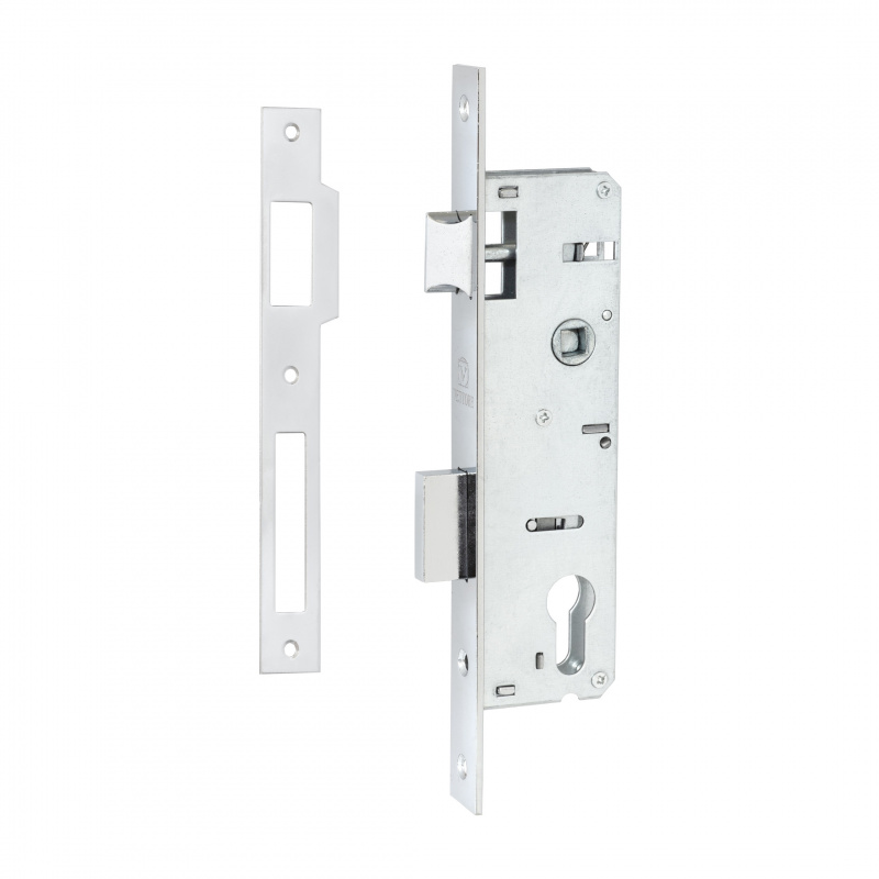 Замок врезной узкопрофильный под цилиндр  VЕTTORE 153-25 CP  (Хром)