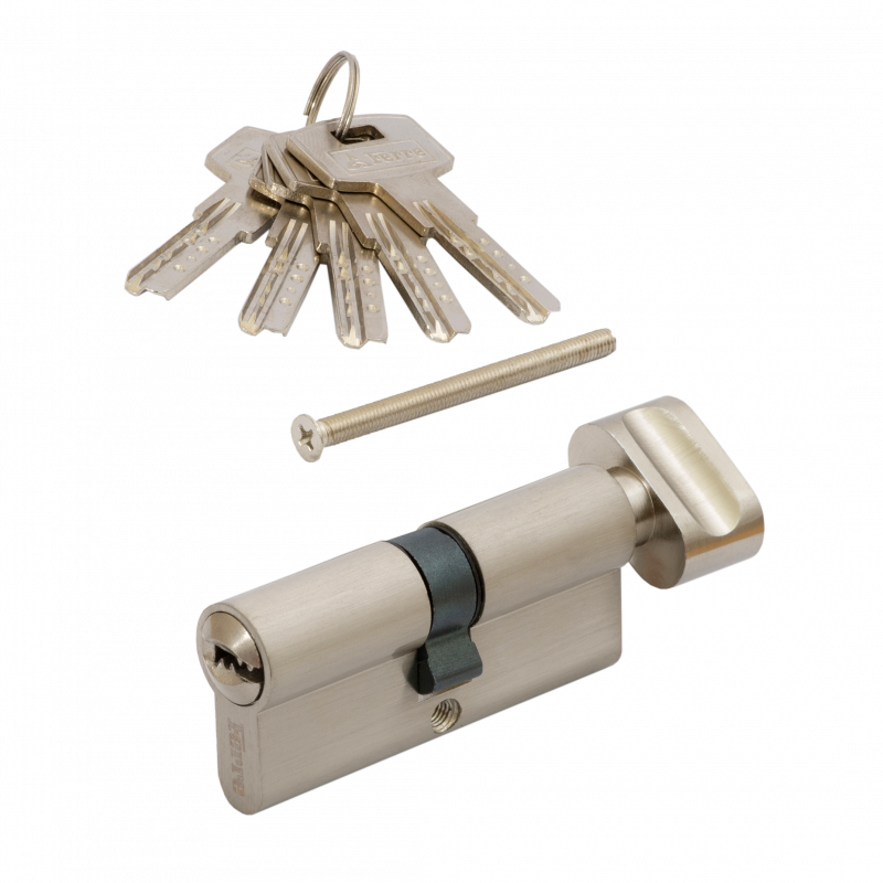 Цилиндровый механизм  VЕTTORE ZN M60 ZC NI (30T*30), 5 ключей (Никель)