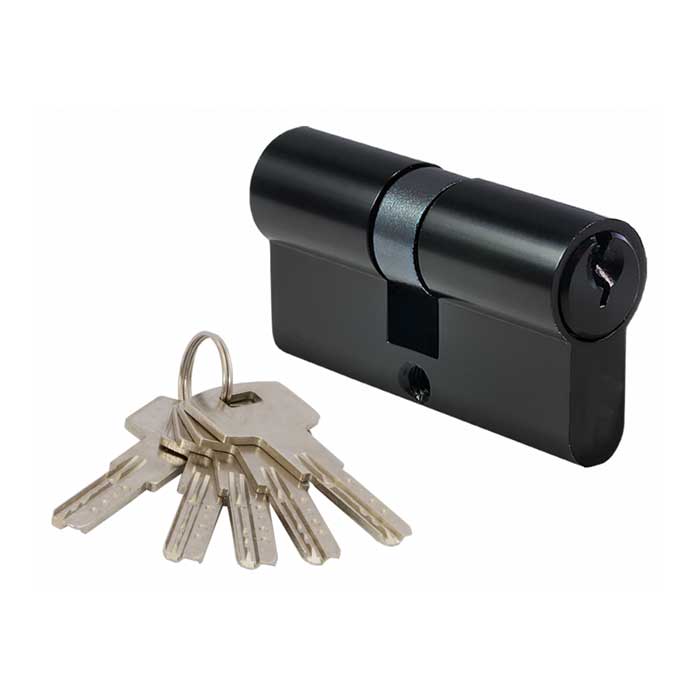 Цилиндровый механизм  VЕTTORE ZN M60 Z MBP (30*30), 5 ключей  (Чёрный Матовый)