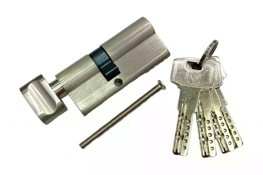 Цилиндровый механизм  VЕTTORE ZN M90 ZC NI (35T*55), 5 ключей (Никель)