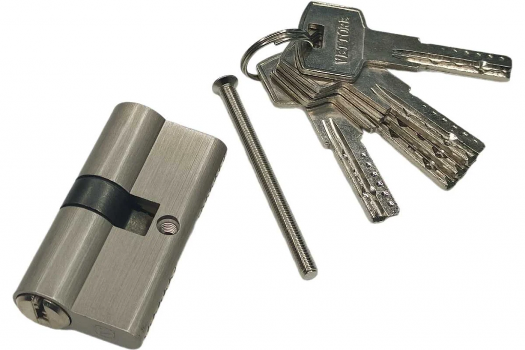Цилиндровый механизм  VЕTTORE ZN M85 Z NI (35*50), 5 ключей (Никель)