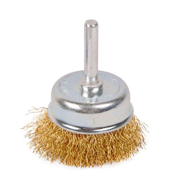 2302081 Щетка-крацовка чашечная, латун. витая проволока, для дрели, 50мм, T4P
