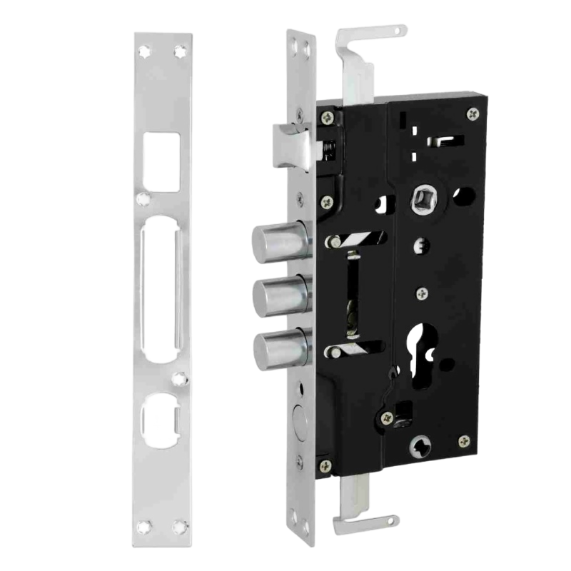 Замок врезной для китайской двери  BASARA  A14-4С L (левый, c круглым риг.) CP  (Хром)