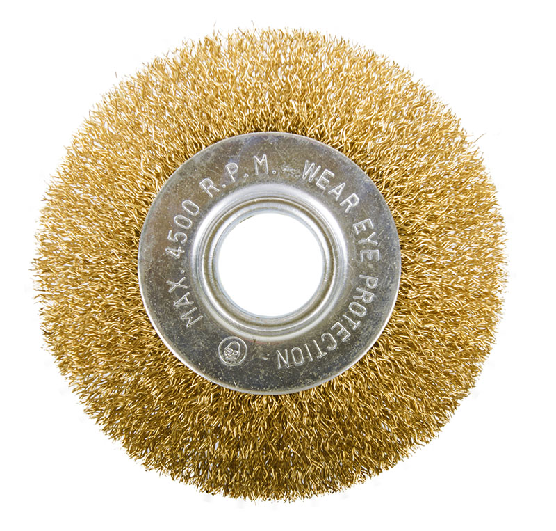 2302002 Щетка-крацовка дисковая, для УШМ, латун.витая проволока, 125мм,  T4P