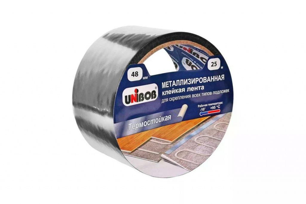 Металлизировнная клейкая лента для скрепления подложек UNIBOB 48мм х 25м (инд. упаковка)